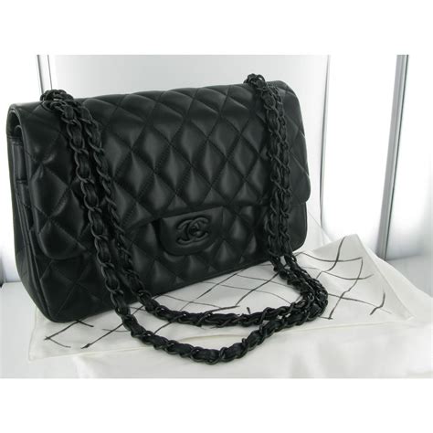 black hardware chanel bag